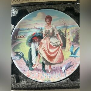 Decorative Limoges Plate with Romantic Scene Cendrillon por Andre Quellier!